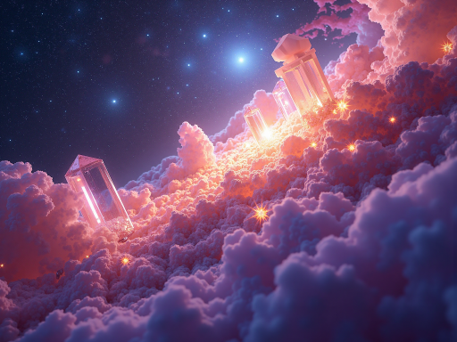 未来概念设计图,展示游戏世界场景,科幻与神话元素融合,绚丽色彩,梦幻氛围